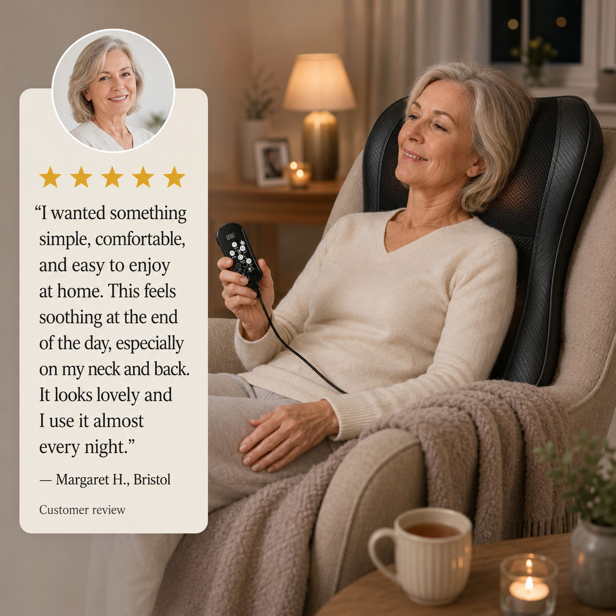 NexaKnead™ Heated Shiatsu Neck & Back Massage Cushion