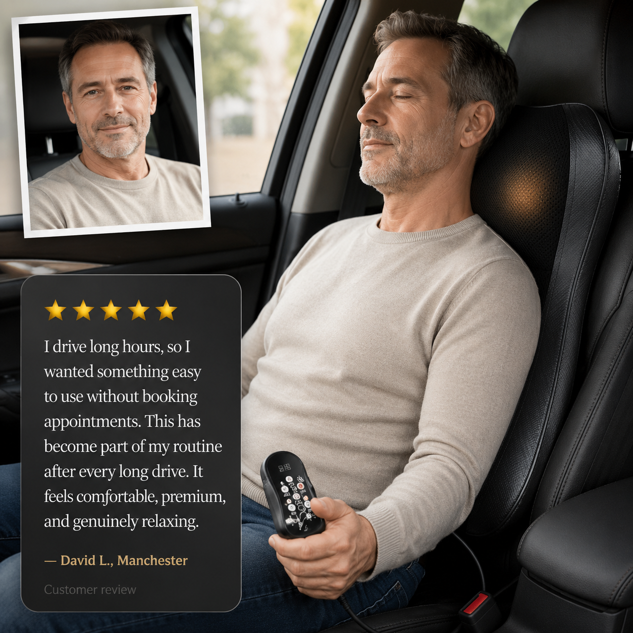NexaKnead™ Heated Shiatsu Neck & Back Massage Cushion